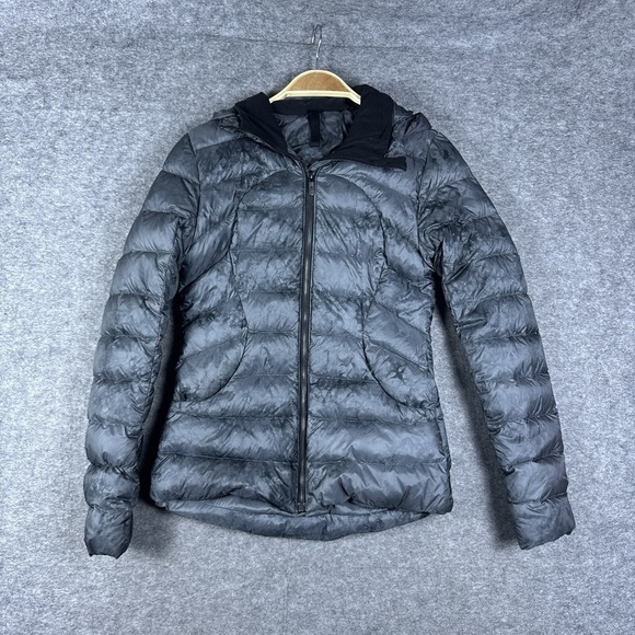 Lululemon Puffer Jacket Womes 4 Gray Camo Pack It Down - Picture 1 of 10